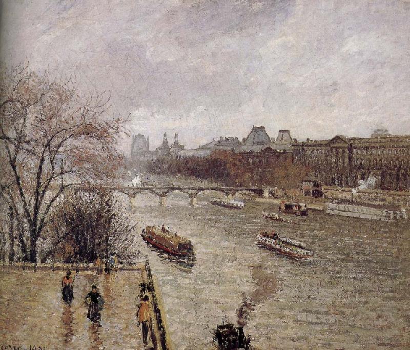 Camille Pissarro rain Louvre Germany oil painting art